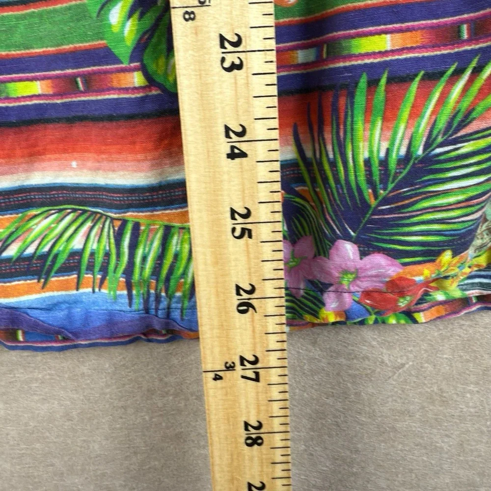 Polo Ralph Lauren Shirt Men L Hawaiian Floral‎ Stripe Grand Tour Custom Fit